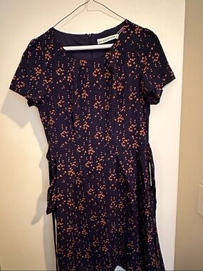 Navy Mini Dress with Pink Hearts